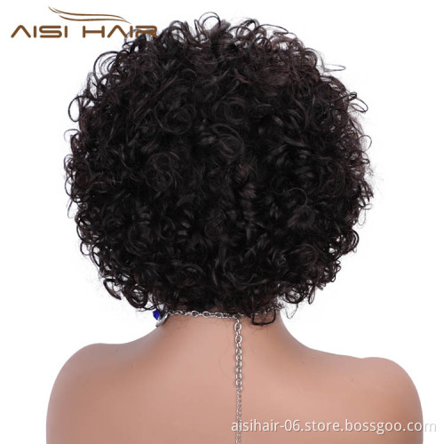 Aisi Hair Brazilian Human Hair Short Pixie Cut Wig Black Lace Front Wig Afro Kinky Curly Lace Front Hair Wigs For Black Women